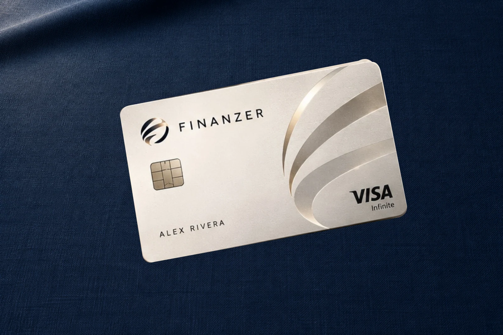 Original ivory Finanzer signature card with sculptural ribbon relief and original face artwork.